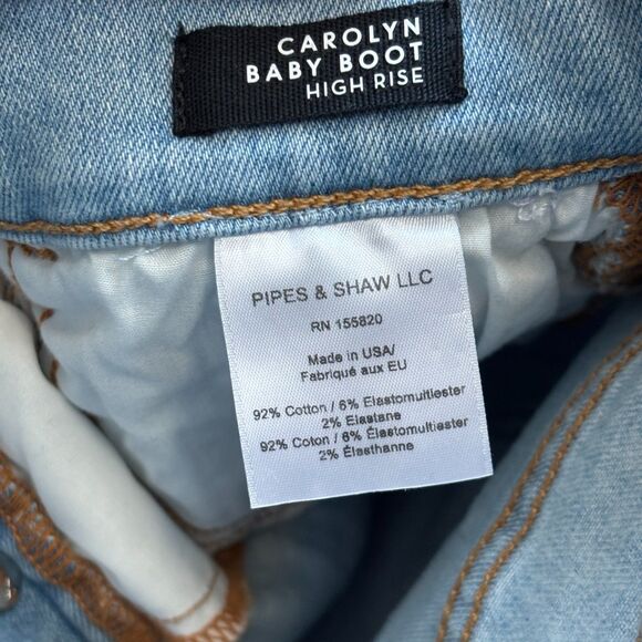 Veronica Beard Carolyn Baby Boot High Rise Jeans Women's Sz 25 Button Fly Light - Picture 5 of 9